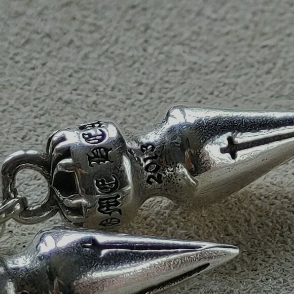 Chrome Hearts Spike Drop Earrings (Pair) 925 Sterling Silver - Picture 6 of 12